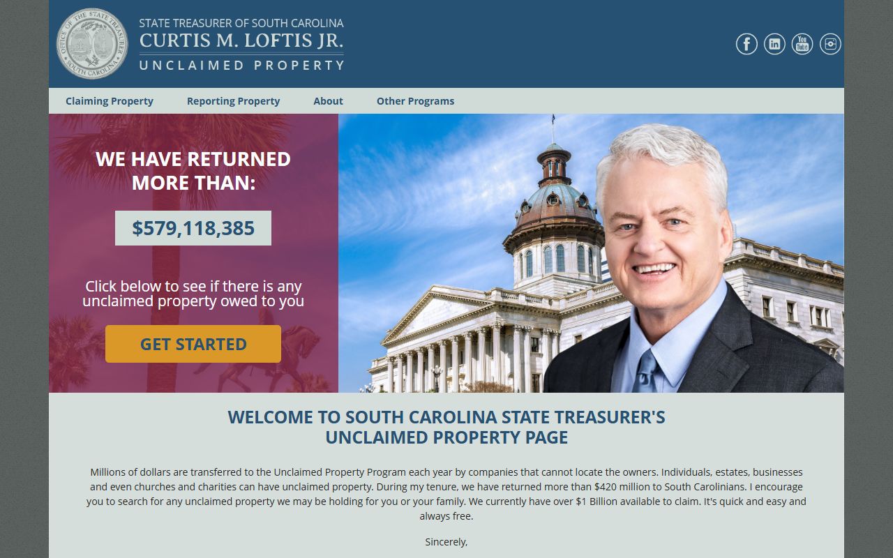 Rock Hill SC state treasurer unclaimed money search