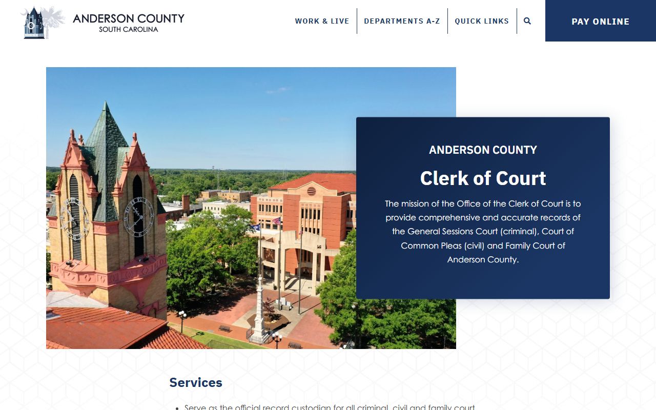 Anderson County Clerk of Court unclaimed money