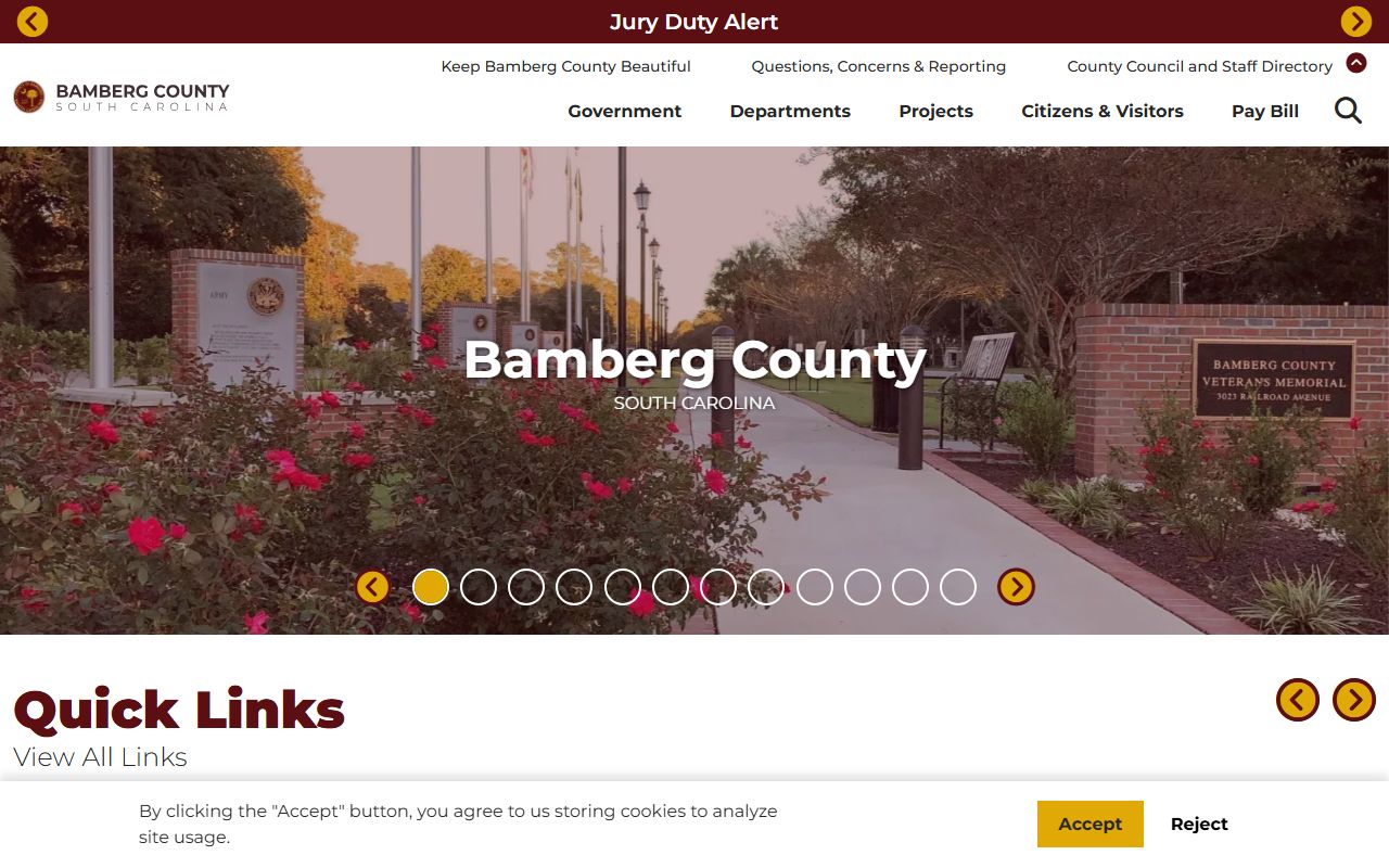Bamberg County government website unclaimed money