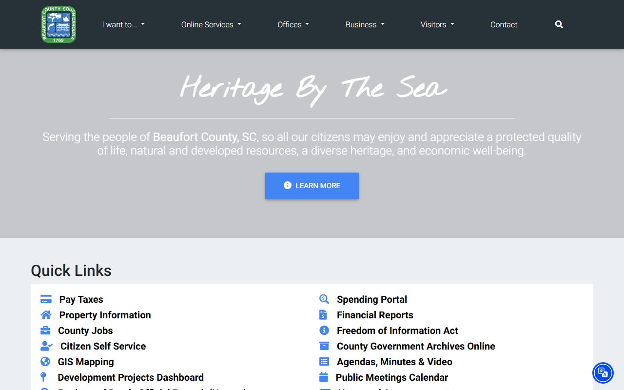 Beaufort County government website unclaimed money