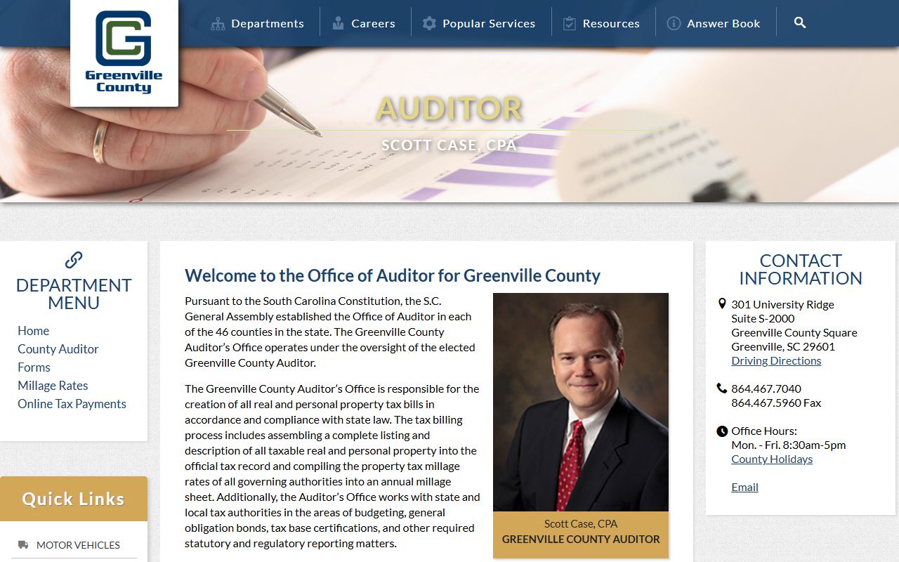 Greenville County Auditor unclaimed money