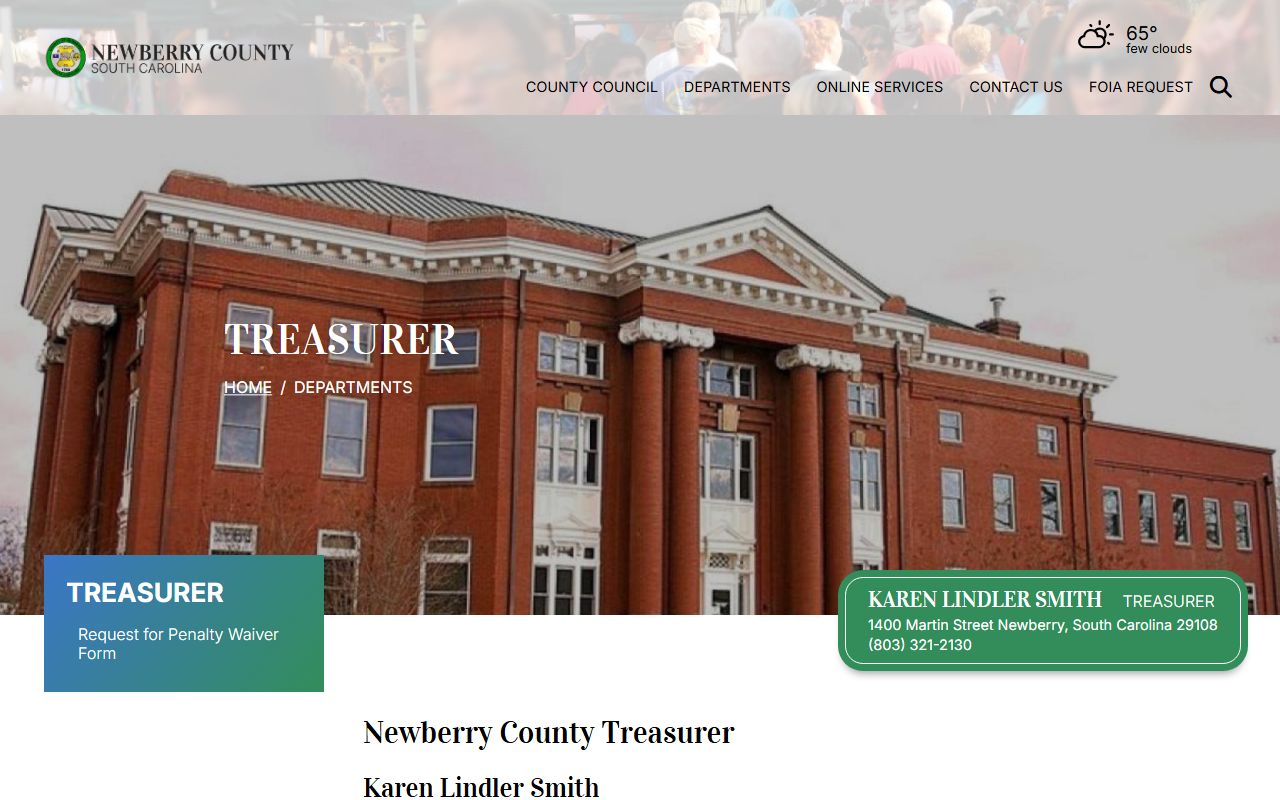 Newberry County Treasurer unclaimed money