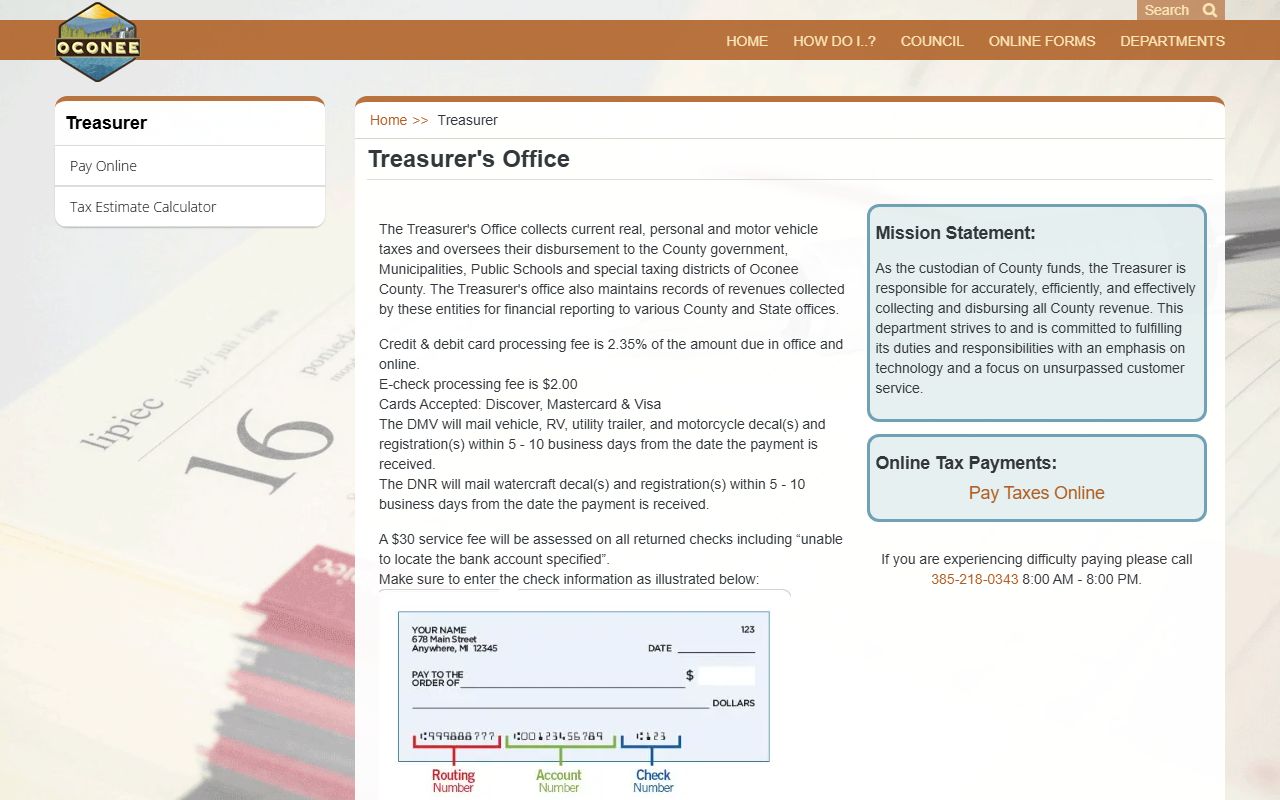 Oconee County Treasurer unclaimed money